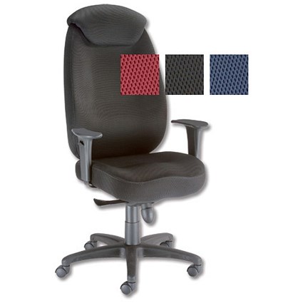 Influx Vitalize Executive Armchair with Adjustable Arms High Back H760mm W540xD520xH480-570mm Black
