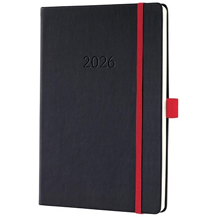 Sigel Conceptum Diary 2026 A5 Week To View Black Red -