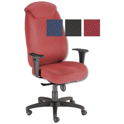 Influx Vitalize Executive Armchair with Adjustable Arms High Back H760mm W540xD520xH480-570mm Claret