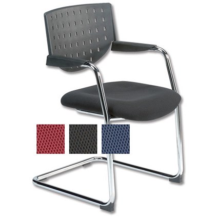 Influx Vitalize Visitors Armchair Cantilever Back H320mm W450xD480xH450mm Black [Pack 2]