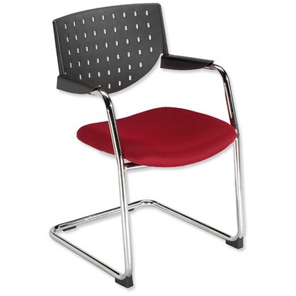 Influx Vitalize Visitors Armchair Cantilever Back H320mm W450xD480xH450mm Claret [Pack 2]