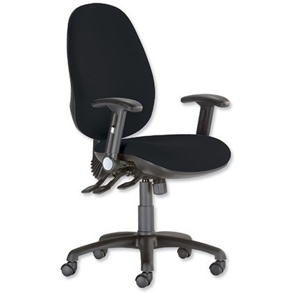 Trexus Wellington Operator Chair 24-7 Adjustable Arms Back H600mm W500xD490xH460-580mm Charcoal