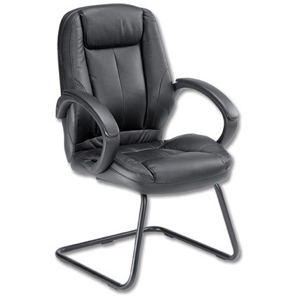 Sonix Syracuse Visitors Armchair H600mm W530xD500xH470mm Leather Black