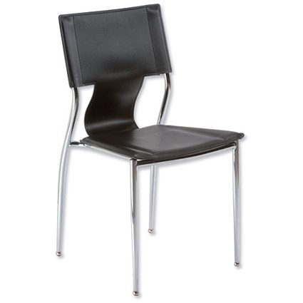Sonix Utica Visitors Chair H420mm W465xD420xH450mm Black