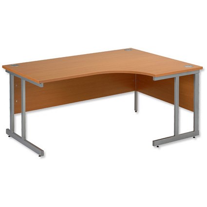 Trexus Plus Desk Cantilever Radial Right-hand W1600xD1200xH725mm Beech