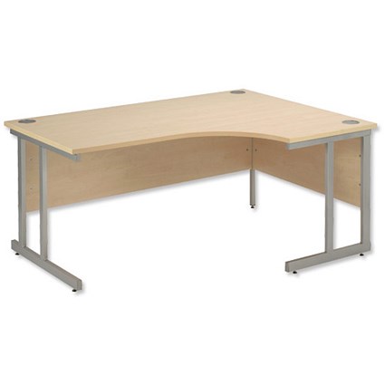 Trexus Plus Desk Cantilever Radial Right-hand W1600xD1200xH725mm Maple
