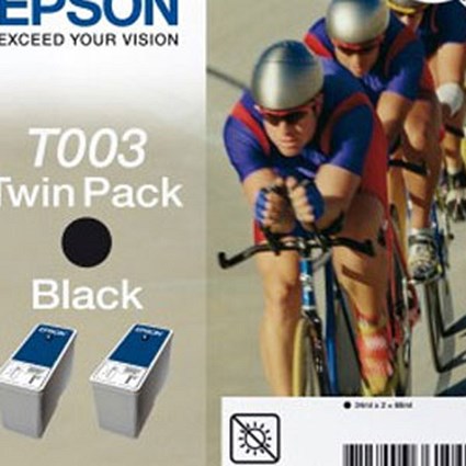 Epson Inkjet Cartridge Page Life 1200pp Black Ref T003012 [Pack 2]