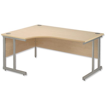 Trexus Plus Desk Cantilever Radial Left-hand W1600xD1200xH725mm Maple
