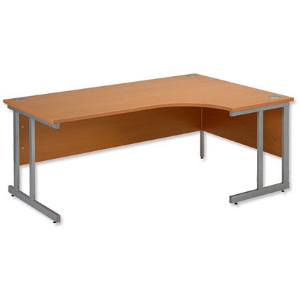 Trexus Plus Desk Cantilever Radial Right-hand W1800xD1200xH725mm Beech