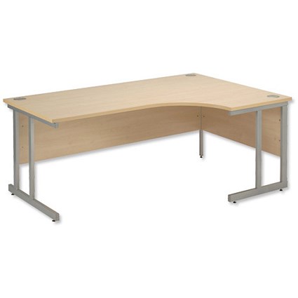 Trexus Plus Desk Cantilever Radial Right-hand W1800xD1200xH725mm Maple