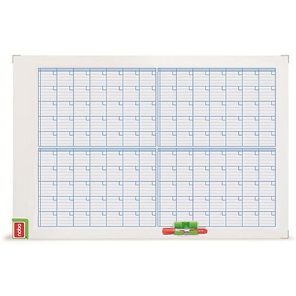 Nobo Planning Board / Monthly Grid / Magnetic / Drywipe / W900xH600mm