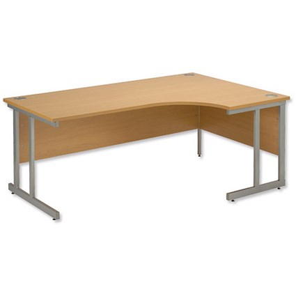 Trexus Plus Desk Cantilever Radial Right-hand W1800xD1200xH725mm Oak