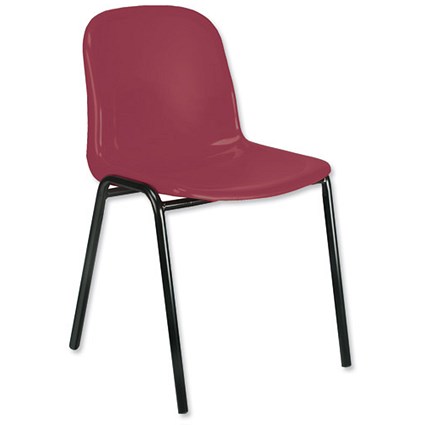 Trexus Stacking Chair Polypropylene with Black Frame W460xD420xH450mm Mulberry