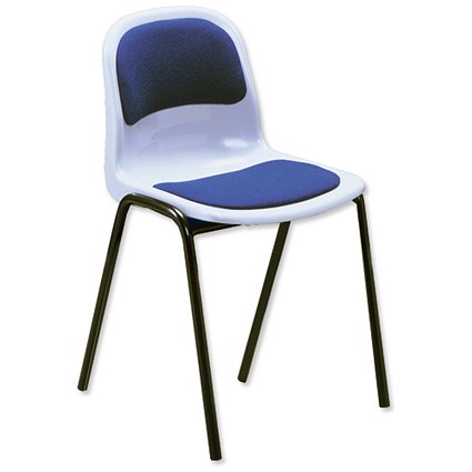 Trexus Stacking Chair Polypropylene with Black Frame Part Upholstered W460xD420xH450mm Blue