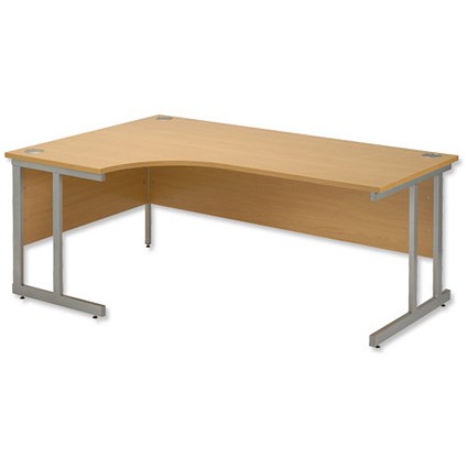 Trexus Plus Desk Cantilever Radial Left-hand W1800xD1200xH725mm Oak