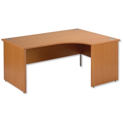 Trexus Plus Classic Panel-end Desk Radial 1600mm Right-hand W1600xD1200xH725mm Beech