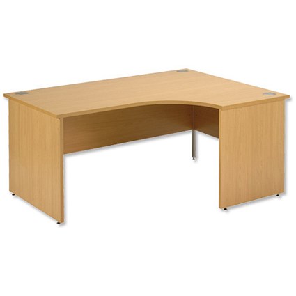 Trexus Plus Classic Panel-end Desk Radial 1600mm Right-hand W1600xD1200xH725mm Oak