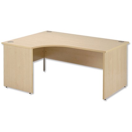 Trexus Plus Classic Panel-end Desk Radial 1600mm Left-hand W1600xD1200xH725mm Maple