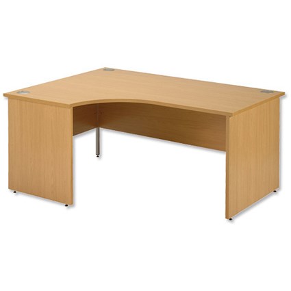 Trexus Plus Classic Panel-end Desk Radial 1600mm Left-hand W1600xD1200xH725mm Oak