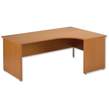 Trexus Plus Classic Panel-end Desk Radial 1800mm Right-hand W1800xD1200xH725mm Beech
