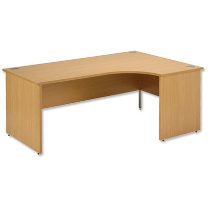 Trexus Plus Classic Panel-end Desk Radial 1800mm Right-hand W1800xD1200xH725mm Oak