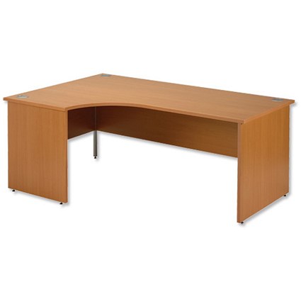 Trexus Plus Classic Panel-end Desk Radial 1800mm Left-hand W1800xD1200xH725mm Beech
