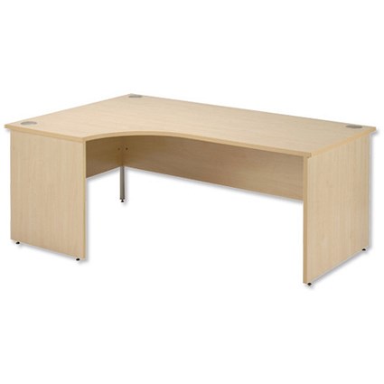 Trexus Plus Classic Panel-end Desk Radial 1800mm Left-hand W1800xD1200xH725mm Maple