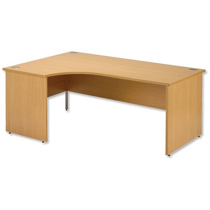 Trexus Plus Classic Panel-end Desk Radial 1800mm Left-hand W1800xD1200xH725mm Oak