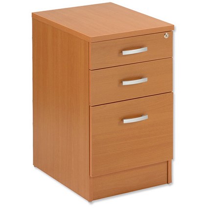Trexus Plus Filing Pedestal Desk-high 3 Drawer W410xD600xH725mm Beech