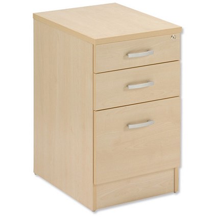 Trexus Plus Filing Pedestal Desk-high 3 Drawer W410xD600xH725mm Maple