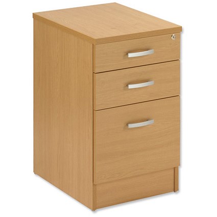 Trexus Plus Filing Pedestal Desk-high 3 Drawer W410xD600xH725mm Oak