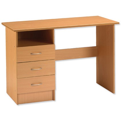 Influx Trumpington Desk Workstation Homeworking 3 Drawer W1100xD550xH755mm Beech