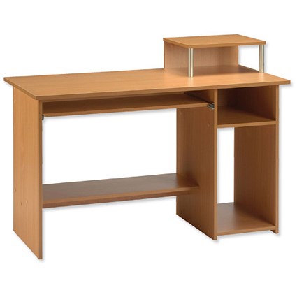 Influx Abington Workstation with Monitor Platform W1200xD600xH740-890mm Beech