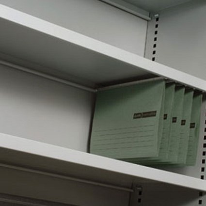 Adroit Shelf Cupboard Fitting with Lateral Filing Rail Usable Length 840mm Aluminium
