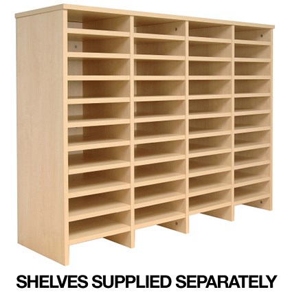 Tercel Post Room Sorter Add-on Hutch Double Height 4x11 Bay W1280xD360xH1145mm Maple
