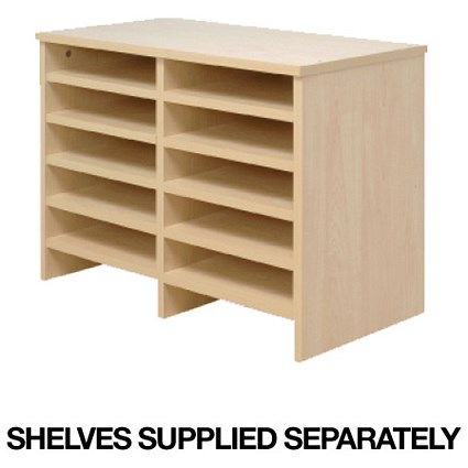 Tercel Post Room Sorter Add-on Hutch Single Height 2x6 Bay W640xD360xH630mm Maple