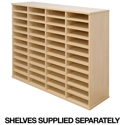 Tercel Post Room Sorter Hutch Double Height 4x11 Bay W1280xD360xH1163mm Maple