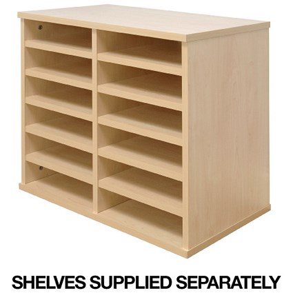 Tercel Post Room Sorter Hutch Single Height 2x6 Bay W640xD360xH638mm Maple