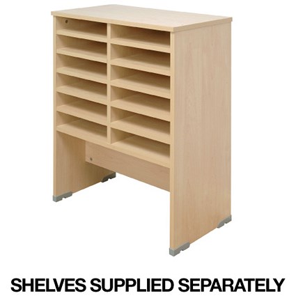 Tercel Post Room Sorter Base 2x6 Bay W640xD360xH870mm Maple