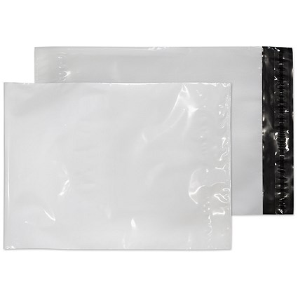 Blake Packaging Envelopes C4+ Polypost Polythene Pocket White Peel and Seal 70mu 320x240mm (Pack 100) - REPE42/W/100