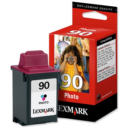 Lexmark No. 90 Inkjet Cartridge Page Life 90pp Photo Colour Ref 12A1990