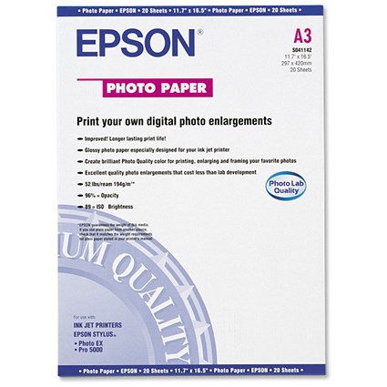 Epson Photo Paper Heavyweight 194gsm A3 [20 Sheets]
