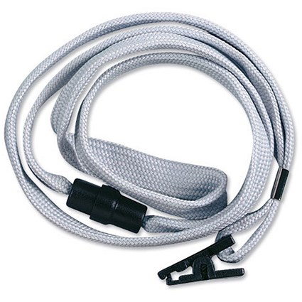 Durable Necklace with Safety Closure, 440mm, Grey, Pack of 10