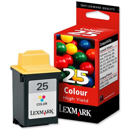 Lexmark No. 25 Inkjet Cartridge Page Life 625pp Colour Ref 15M0125