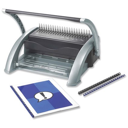 GBC CombBind C210 Comb Binding Machine Manual Binds 450 Sheets Punches 20x80gsm A4 Ref 4400407