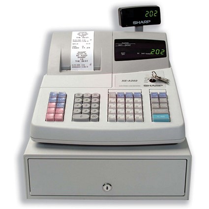 Sharp Cash Register 10 Digit LED Tax Euro 1200 PLUs 10.0 Lines/sec W355xD430xH312mm Ref XEA202/203