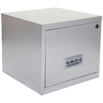 Pierre Henry Steel Cube Filing Cabinet, 1 Drawer, A4, Silver