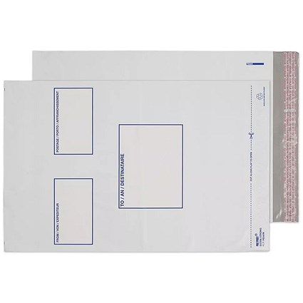 Blake Packaging Envelopes C3+ Polypost Polythene Pocket White Peel and Seal 50mu 430x330mm (Pack 100) - REPE64/W/100
