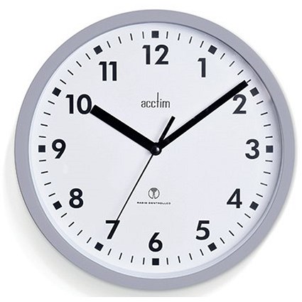 Acctim Nardo Radio Controlled Wall Clock 200mm Diameter Mist -