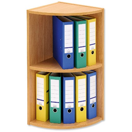 Corner Filing Unit 2 Tier for 12 Lever Arch Files Light Oak